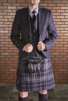 Six Pieces Scottish Wallace Tartan Kilt Outfit Package of 6 
