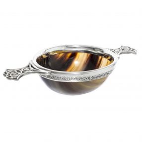 Pewter and Horn Quaich 4"